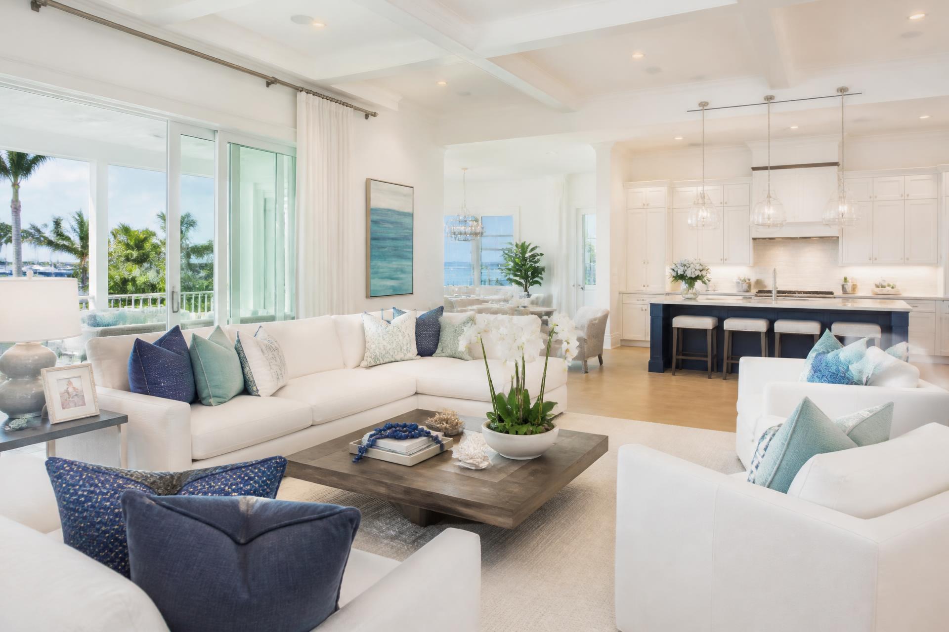 Bright, immaculately clean modern Florida home interior
